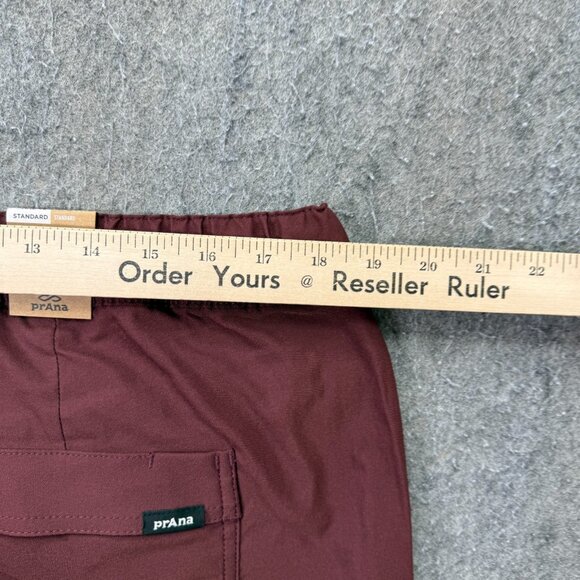prAna Stretch Zion E-Waist Short II Men 2XL Maroon Red Hybrid Belted 10" Cargo - Picture 11 of 15